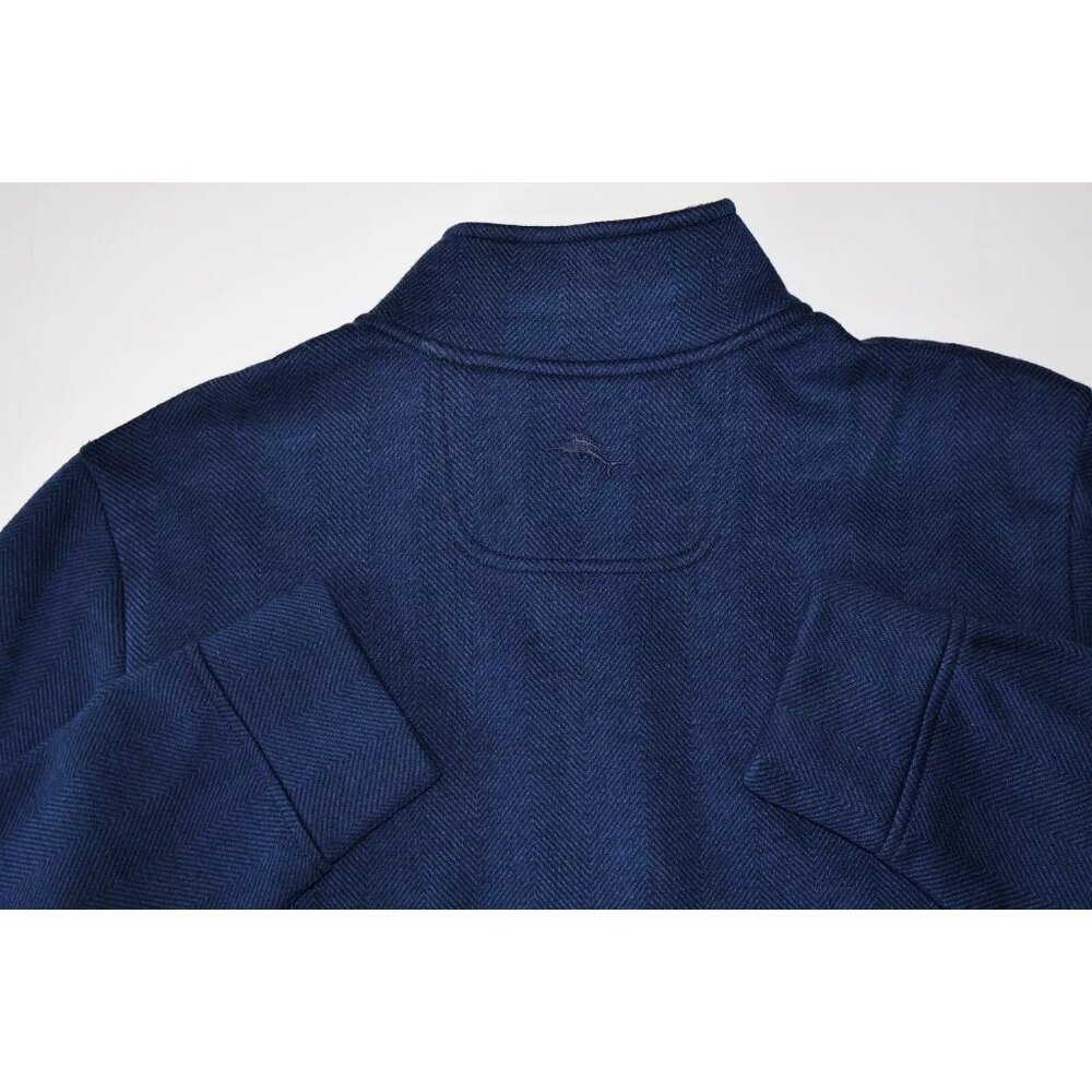 Tommy Bahama Mens Size XL New Castle Half-Zip Pullover Sweater Ocean Deep Blue - Picture 3 of 4